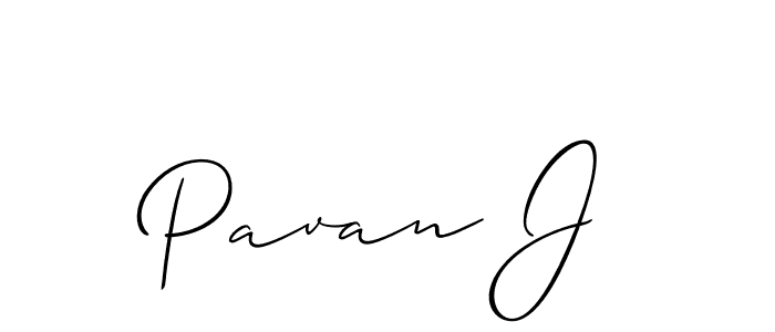 How to make Pavan J signature? Allison_Script is a professional autograph style. Create handwritten signature for Pavan J name. Pavan J signature style 2 images and pictures png