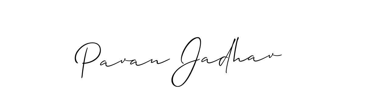 How to make Pavan Jadhav name signature. Use Allison_Script style for creating short signs online. This is the latest handwritten sign. Pavan Jadhav signature style 2 images and pictures png