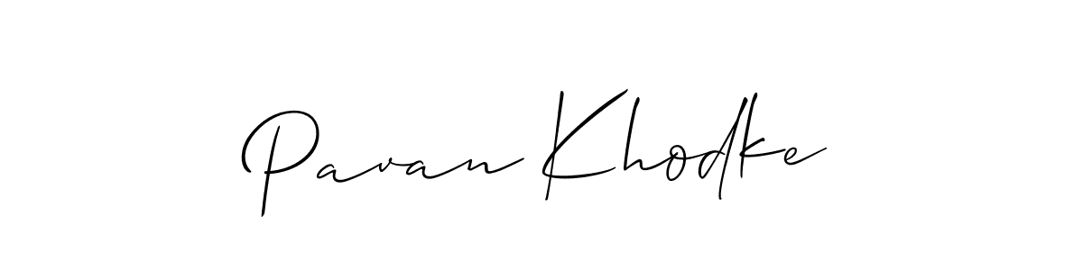 How to make Pavan Khodke name signature. Use Allison_Script style for creating short signs online. This is the latest handwritten sign. Pavan Khodke signature style 2 images and pictures png