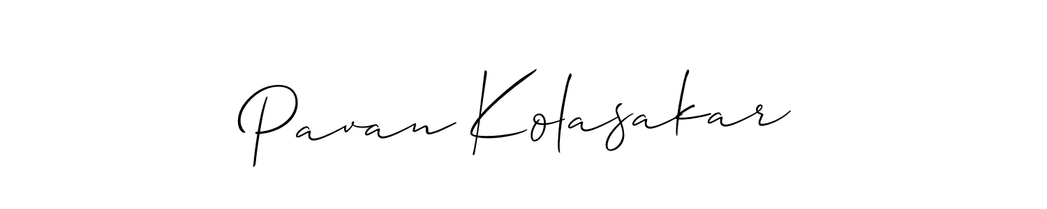 Similarly Allison_Script is the best handwritten signature design. Signature creator online .You can use it as an online autograph creator for name Pavan Kolasakar. Pavan Kolasakar signature style 2 images and pictures png