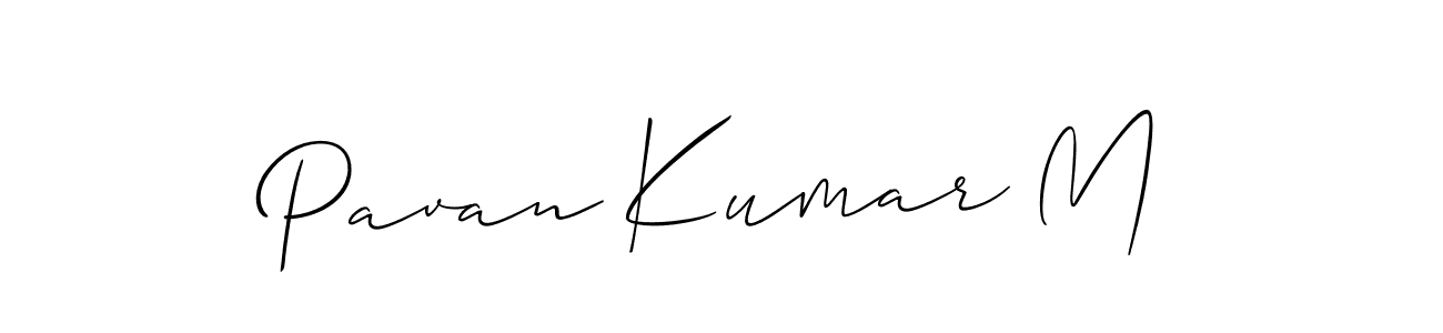 Use a signature maker to create a handwritten signature online. With this signature software, you can design (Allison_Script) your own signature for name Pavan Kumar M. Pavan Kumar M signature style 2 images and pictures png