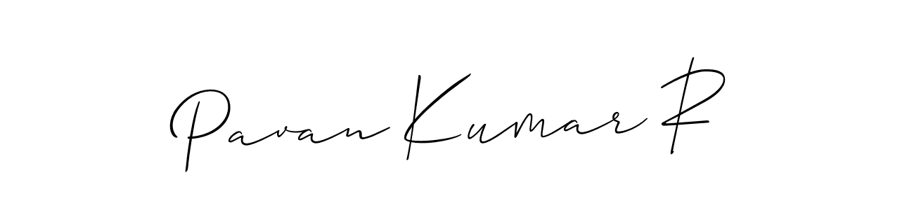 The best way (Allison_Script) to make a short signature is to pick only two or three words in your name. The name Pavan Kumar R include a total of six letters. For converting this name. Pavan Kumar R signature style 2 images and pictures png