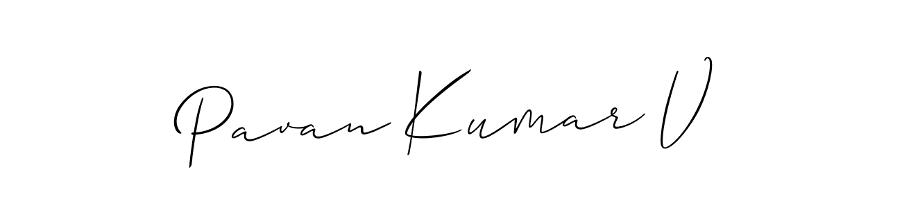Design your own signature with our free online signature maker. With this signature software, you can create a handwritten (Allison_Script) signature for name Pavan Kumar V. Pavan Kumar V signature style 2 images and pictures png