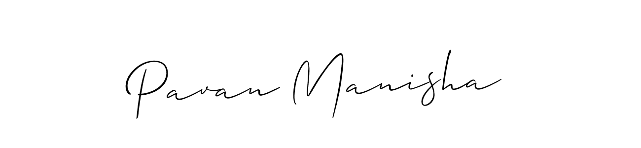 Also we have Pavan Manisha name is the best signature style. Create professional handwritten signature collection using Allison_Script autograph style. Pavan Manisha signature style 2 images and pictures png