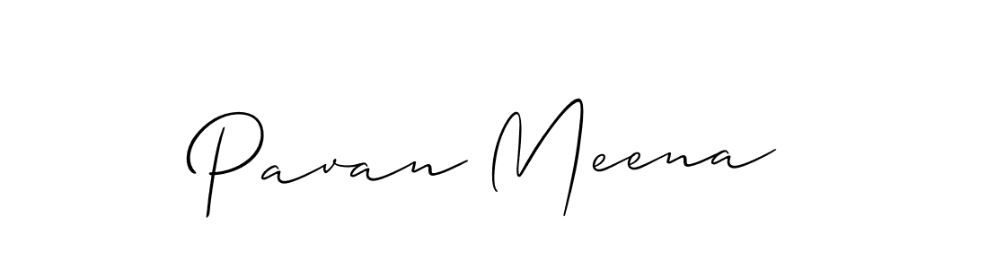 Make a beautiful signature design for name Pavan Meena. With this signature (Allison_Script) style, you can create a handwritten signature for free. Pavan Meena signature style 2 images and pictures png
