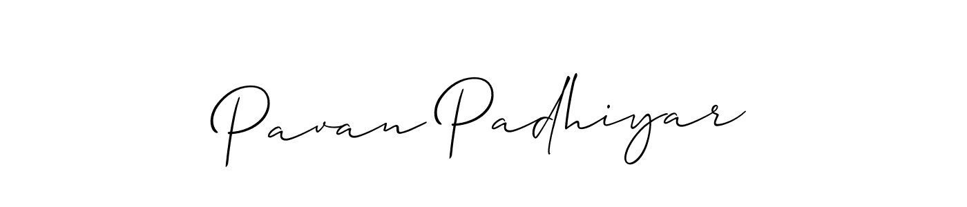 It looks lik you need a new signature style for name Pavan Padhiyar. Design unique handwritten (Allison_Script) signature with our free signature maker in just a few clicks. Pavan Padhiyar signature style 2 images and pictures png