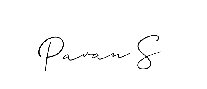 How to make Pavan S name signature. Use Allison_Script style for creating short signs online. This is the latest handwritten sign. Pavan S signature style 2 images and pictures png