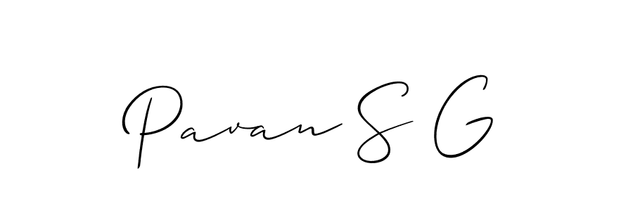 Create a beautiful signature design for name Pavan S G. With this signature (Allison_Script) fonts, you can make a handwritten signature for free. Pavan S G signature style 2 images and pictures png