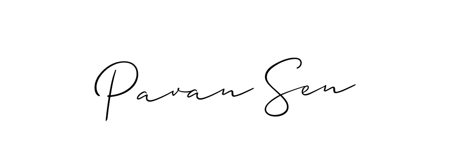 Pavan Sen stylish signature style. Best Handwritten Sign (Allison_Script) for my name. Handwritten Signature Collection Ideas for my name Pavan Sen. Pavan Sen signature style 2 images and pictures png