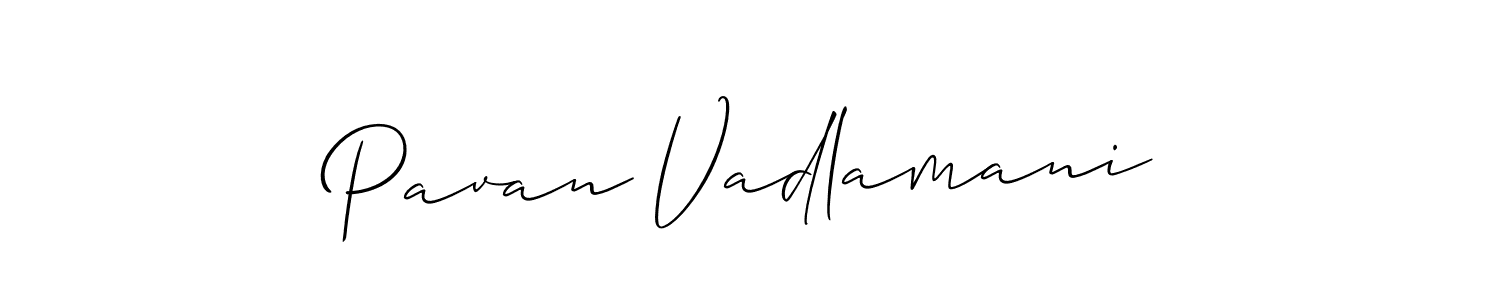 Make a short Pavan Vadlamani signature style. Manage your documents anywhere anytime using Allison_Script. Create and add eSignatures, submit forms, share and send files easily. Pavan Vadlamani signature style 2 images and pictures png