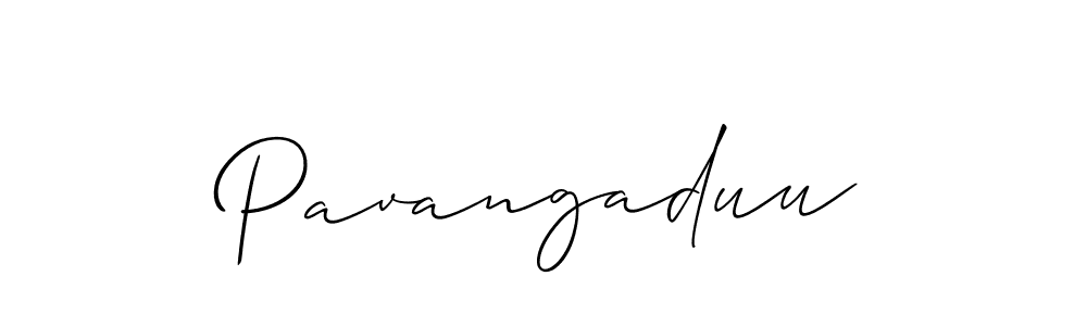 Allison_Script is a professional signature style that is perfect for those who want to add a touch of class to their signature. It is also a great choice for those who want to make their signature more unique. Get Pavangaduu name to fancy signature for free. Pavangaduu signature style 2 images and pictures png