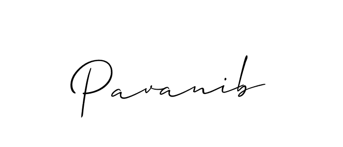 Use a signature maker to create a handwritten signature online. With this signature software, you can design (Allison_Script) your own signature for name Pavanib. Pavanib signature style 2 images and pictures png