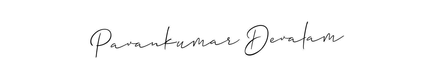 How to make Pavankumar Devalam name signature. Use Allison_Script style for creating short signs online. This is the latest handwritten sign. Pavankumar Devalam signature style 2 images and pictures png