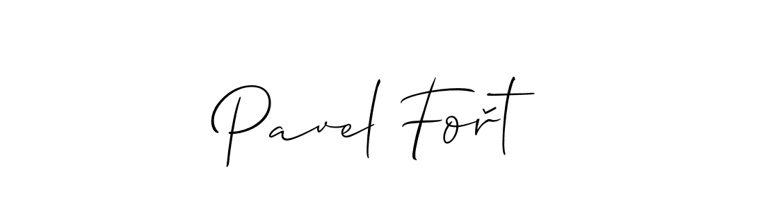 How to make Pavel Fořt signature? Allison_Script is a professional autograph style. Create handwritten signature for Pavel Fořt name. Pavel Fořt signature style 2 images and pictures png