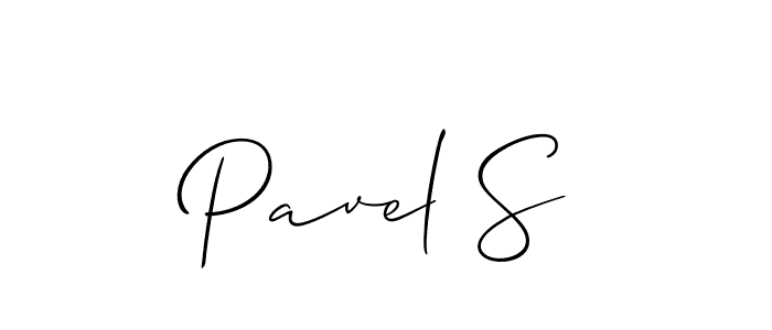 How to make Pavel S name signature. Use Allison_Script style for creating short signs online. This is the latest handwritten sign. Pavel S signature style 2 images and pictures png