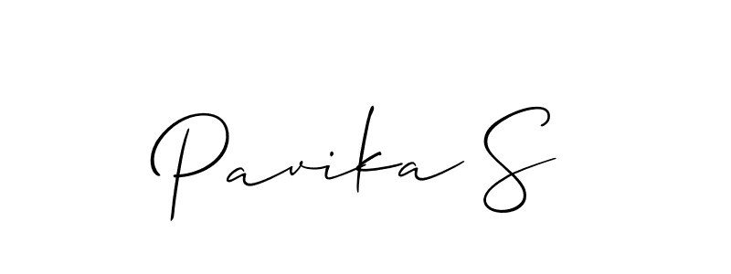 You should practise on your own different ways (Allison_Script) to write your name (Pavika S) in signature. don't let someone else do it for you. Pavika S signature style 2 images and pictures png