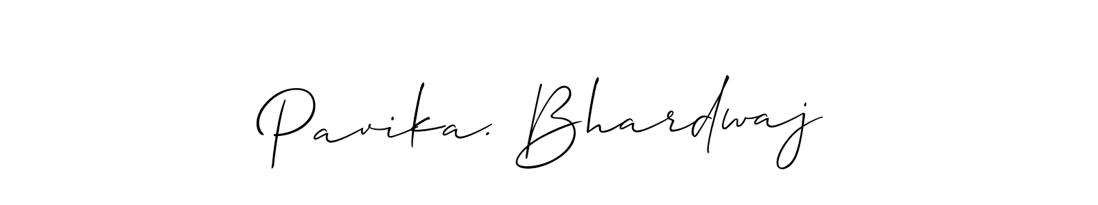 Allison_Script is a professional signature style that is perfect for those who want to add a touch of class to their signature. It is also a great choice for those who want to make their signature more unique. Get Pavika. Bhardwaj name to fancy signature for free. Pavika. Bhardwaj signature style 2 images and pictures png