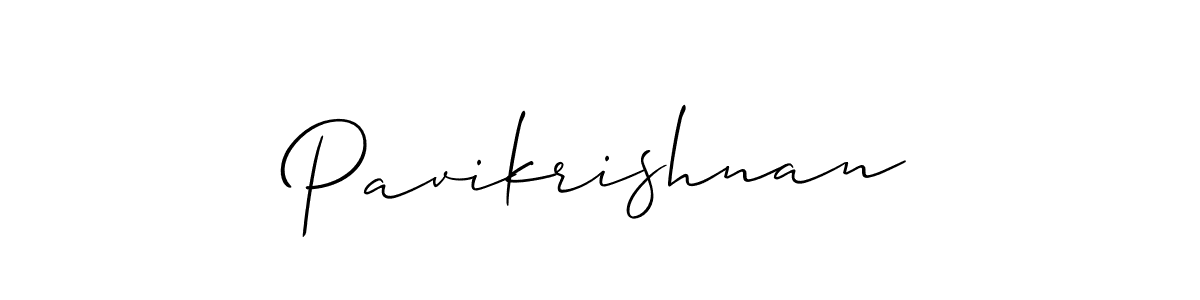 Allison_Script is a professional signature style that is perfect for those who want to add a touch of class to their signature. It is also a great choice for those who want to make their signature more unique. Get Pavikrishnan name to fancy signature for free. Pavikrishnan signature style 2 images and pictures png