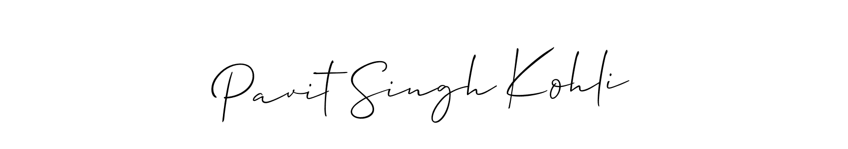 The best way (Allison_Script) to make a short signature is to pick only two or three words in your name. The name Pavit Singh Kohli include a total of six letters. For converting this name. Pavit Singh Kohli signature style 2 images and pictures png
