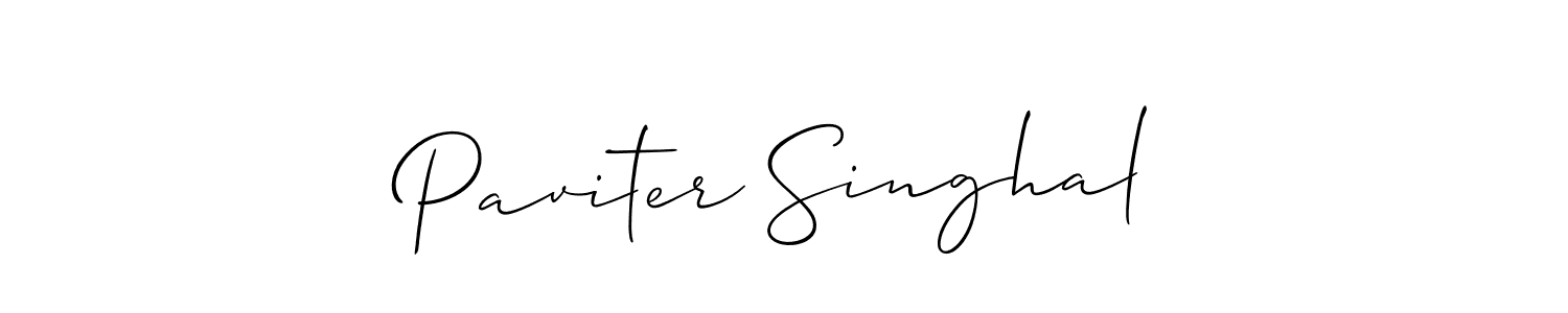 Use a signature maker to create a handwritten signature online. With this signature software, you can design (Allison_Script) your own signature for name Paviter Singhal. Paviter Singhal signature style 2 images and pictures png