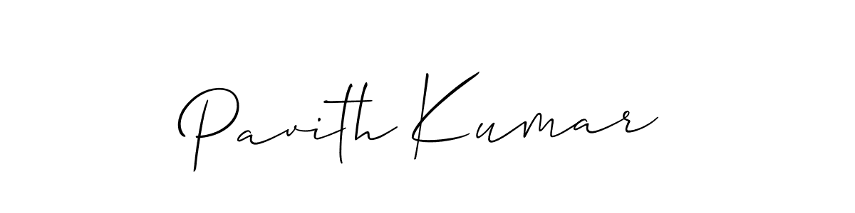 Make a beautiful signature design for name Pavith Kumar. With this signature (Allison_Script) style, you can create a handwritten signature for free. Pavith Kumar signature style 2 images and pictures png