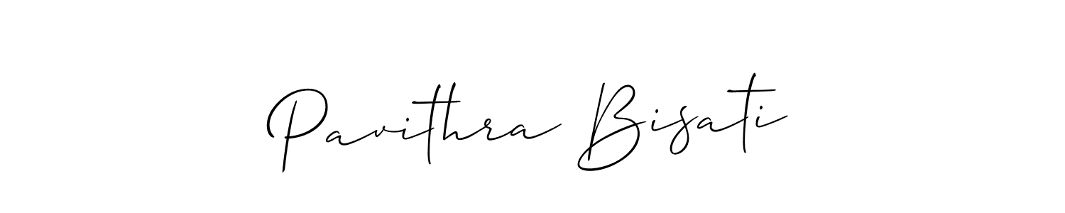 Create a beautiful signature design for name Pavithra Bisati. With this signature (Allison_Script) fonts, you can make a handwritten signature for free. Pavithra Bisati signature style 2 images and pictures png