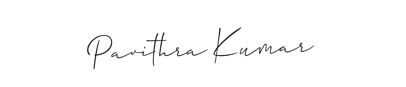 Make a beautiful signature design for name Pavithra Kumar. With this signature (Allison_Script) style, you can create a handwritten signature for free. Pavithra Kumar signature style 2 images and pictures png