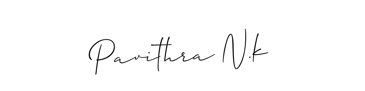 The best way (Allison_Script) to make a short signature is to pick only two or three words in your name. The name Pavithra N.k include a total of six letters. For converting this name. Pavithra N.k signature style 2 images and pictures png