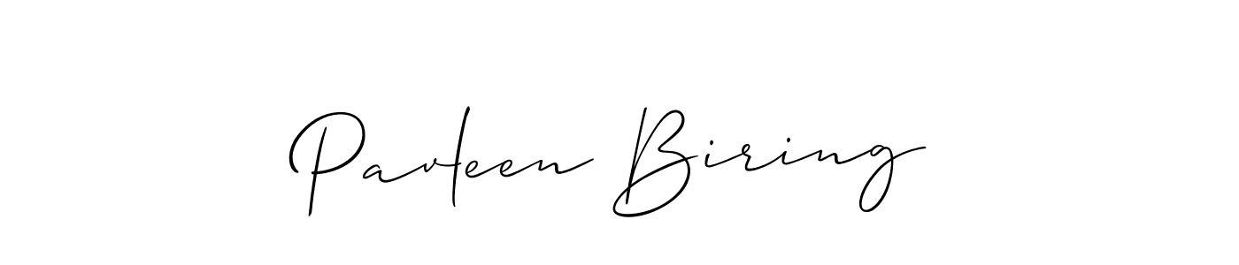 How to make Pavleen Biring name signature. Use Allison_Script style for creating short signs online. This is the latest handwritten sign. Pavleen Biring signature style 2 images and pictures png