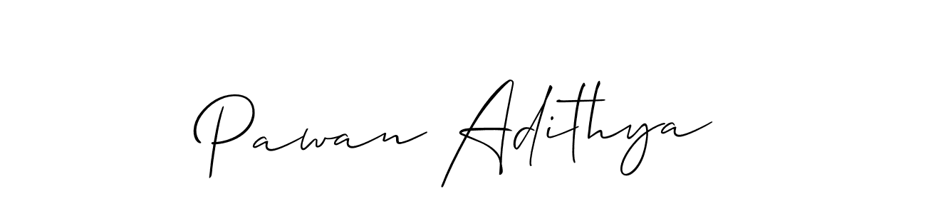 Use a signature maker to create a handwritten signature online. With this signature software, you can design (Allison_Script) your own signature for name Pawan Adithya. Pawan Adithya signature style 2 images and pictures png