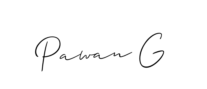 Use a signature maker to create a handwritten signature online. With this signature software, you can design (Allison_Script) your own signature for name Pawan G. Pawan G signature style 2 images and pictures png