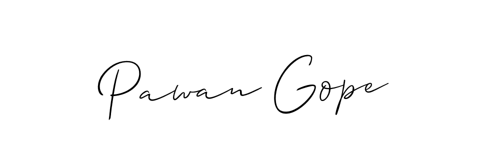 Design your own signature with our free online signature maker. With this signature software, you can create a handwritten (Allison_Script) signature for name Pawan Gope. Pawan Gope signature style 2 images and pictures png