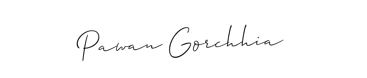 Make a short Pawan Gorchhia signature style. Manage your documents anywhere anytime using Allison_Script. Create and add eSignatures, submit forms, share and send files easily. Pawan Gorchhia signature style 2 images and pictures png