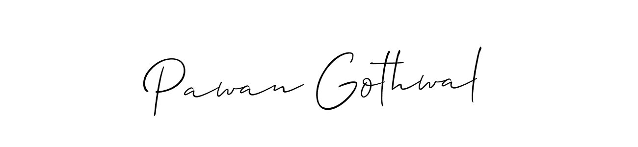 Pawan Gothwal stylish signature style. Best Handwritten Sign (Allison_Script) for my name. Handwritten Signature Collection Ideas for my name Pawan Gothwal. Pawan Gothwal signature style 2 images and pictures png