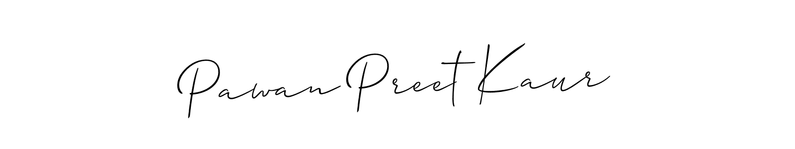How to make Pawan Preet Kaur name signature. Use Allison_Script style for creating short signs online. This is the latest handwritten sign. Pawan Preet Kaur signature style 2 images and pictures png