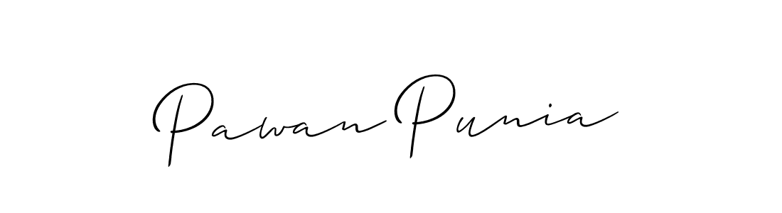 Also we have Pawan Punia name is the best signature style. Create professional handwritten signature collection using Allison_Script autograph style. Pawan Punia signature style 2 images and pictures png