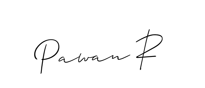 The best way (Allison_Script) to make a short signature is to pick only two or three words in your name. The name Pawan R include a total of six letters. For converting this name. Pawan R signature style 2 images and pictures png