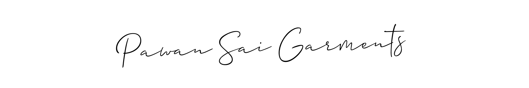 It looks lik you need a new signature style for name Pawan Sai Garments. Design unique handwritten (Allison_Script) signature with our free signature maker in just a few clicks. Pawan Sai Garments signature style 2 images and pictures png