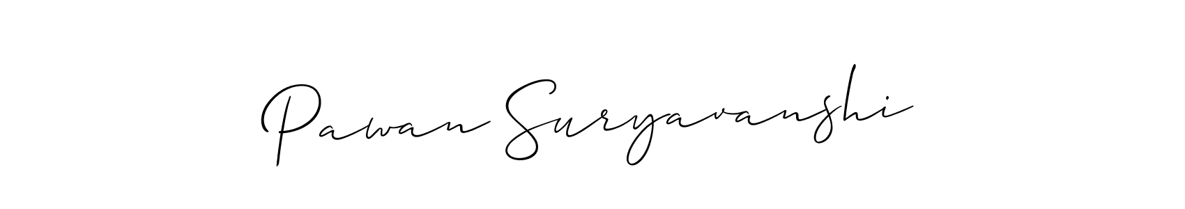 Also we have Pawan Suryavanshi name is the best signature style. Create professional handwritten signature collection using Allison_Script autograph style. Pawan Suryavanshi signature style 2 images and pictures png