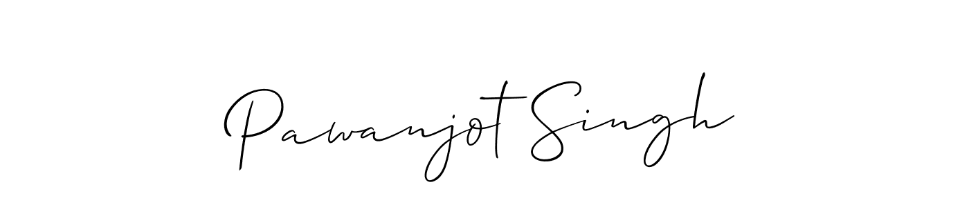 The best way (Allison_Script) to make a short signature is to pick only two or three words in your name. The name Pawanjot Singh include a total of six letters. For converting this name. Pawanjot Singh signature style 2 images and pictures png
