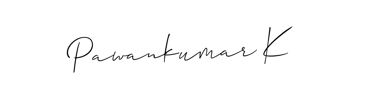 Create a beautiful signature design for name Pawankumar K. With this signature (Allison_Script) fonts, you can make a handwritten signature for free. Pawankumar K signature style 2 images and pictures png