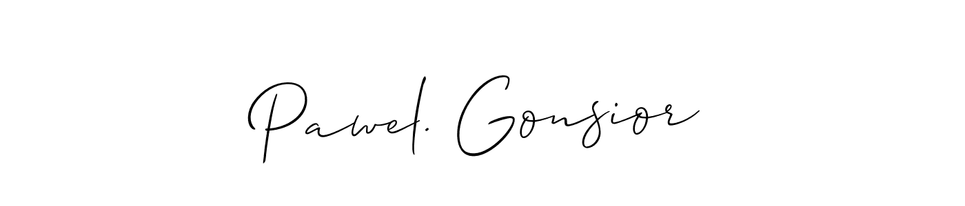 Also we have Pawel. Gonsior name is the best signature style. Create professional handwritten signature collection using Allison_Script autograph style. Pawel. Gonsior signature style 2 images and pictures png