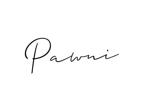 Use a signature maker to create a handwritten signature online. With this signature software, you can design (Allison_Script) your own signature for name Pawni. Pawni signature style 2 images and pictures png