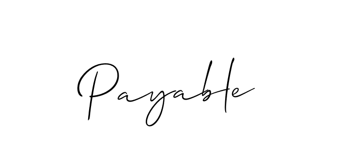 if you are searching for the best signature style for your name Payable. so please give up your signature search. here we have designed multiple signature styles  using Allison_Script. Payable signature style 2 images and pictures png