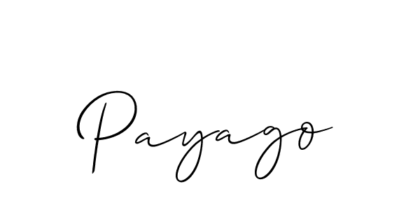It looks lik you need a new signature style for name Payago. Design unique handwritten (Allison_Script) signature with our free signature maker in just a few clicks. Payago signature style 2 images and pictures png