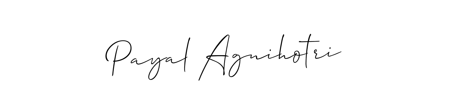 Payal Agnihotri stylish signature style. Best Handwritten Sign (Allison_Script) for my name. Handwritten Signature Collection Ideas for my name Payal Agnihotri. Payal Agnihotri signature style 2 images and pictures png