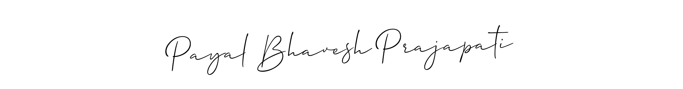 Make a short Payal Bhavesh Prajapati signature style. Manage your documents anywhere anytime using Allison_Script. Create and add eSignatures, submit forms, share and send files easily. Payal Bhavesh Prajapati signature style 2 images and pictures png