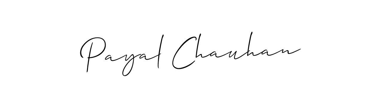 How to make Payal Chauhan name signature. Use Allison_Script style for creating short signs online. This is the latest handwritten sign. Payal Chauhan signature style 2 images and pictures png