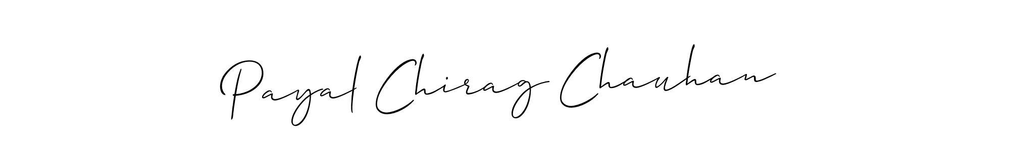 Create a beautiful signature design for name Payal Chirag Chauhan. With this signature (Allison_Script) fonts, you can make a handwritten signature for free. Payal Chirag Chauhan signature style 2 images and pictures png