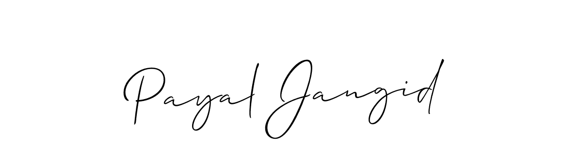 You should practise on your own different ways (Allison_Script) to write your name (Payal Jangid) in signature. don't let someone else do it for you. Payal Jangid signature style 2 images and pictures png